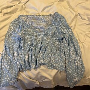 blue floral longsleeve